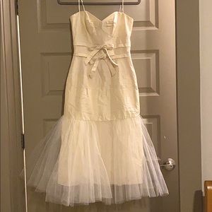 Cream Shantung Silk Evening Dress by ABS size 2